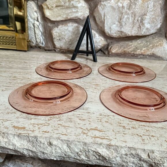 Vintage Cambridge glass bread/salad/dessert plates set of 4 - Picture 8 of 13